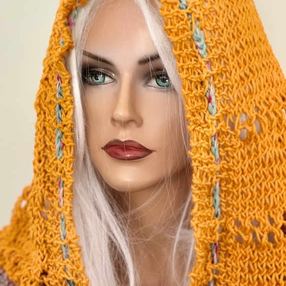 Hand Knits 2 Love Cotton Hoodie Cowl Designer Boho main image 10